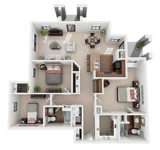 C1 - Three Bedroom / Two Bath